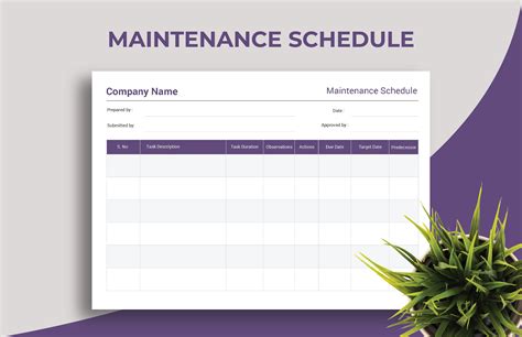 Machine Maintenance Schedule Excel Template - prntbl ...