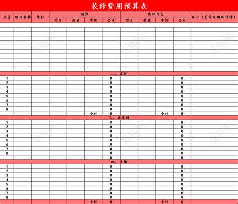 2020年最新装修预算表/清单明细excel表格百度云网盘免费下载-装修资讯-5566装修百科网