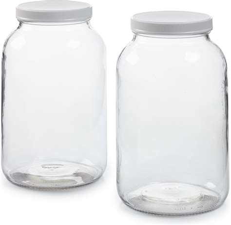 Amazon.com: 1790 Large Glass Jars with Lid - Wide Mouth 1 Gallon Glass ...