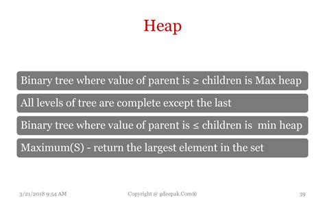 Lecture-20 Heap Sort - Lecture notes on DSA - Heap Binary tree where ...