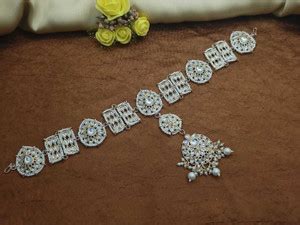 AVIKSHA CREATIONS Mother of Pearl, Crystal Matha Patti Price in India ...