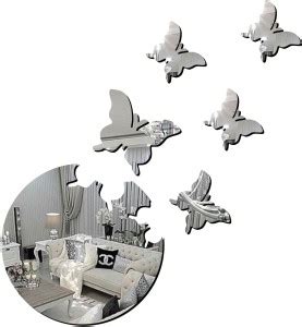 Sticker Hub 31 cm Acrylic 3D Abstract Butterfly Wall Sticker (Silver ...
