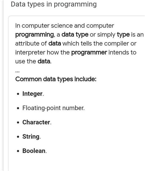 Which data type is called as Built-in-data type? - Brainly.in