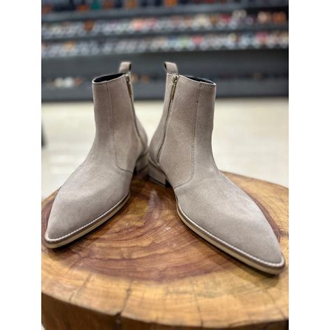 Suede Mid Cowboy Pointed Zip Boot – FELLMONGER
