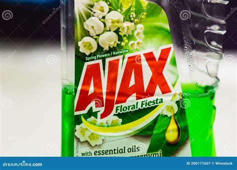 Green Ajax floor cleaner editorial photography. Image of ajax - 200171607