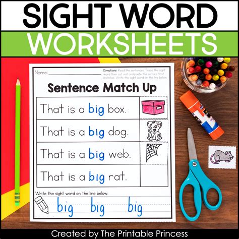 Kindergarten Sight Word Worksheets Graphic by marie9 · Creative ...