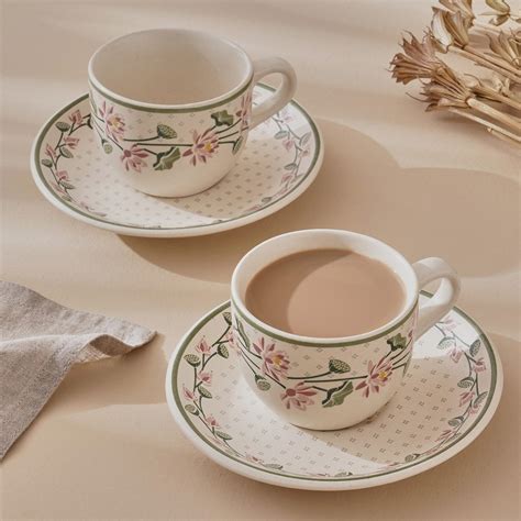 Buy Corsica Kamal Stoneware Cup and Saucer - 180ml from Corsica by Home ...