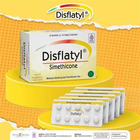 Jual DISFLATYL 40 MG 1 STRIP 10 TABLET/ SIMETHICONE/ OBAT KEMBUNG ...