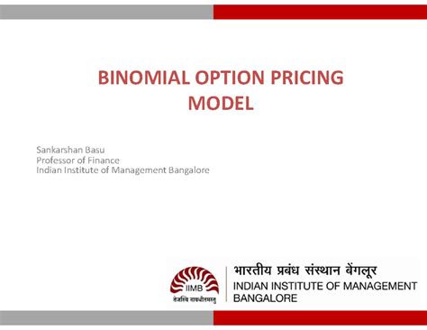 Binomial Options PRicing Model - BINOMIAL OPTION PRICING MODEL ...
