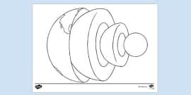 Structure of the Earth Colouring | Colouring Sheets - Twinkl