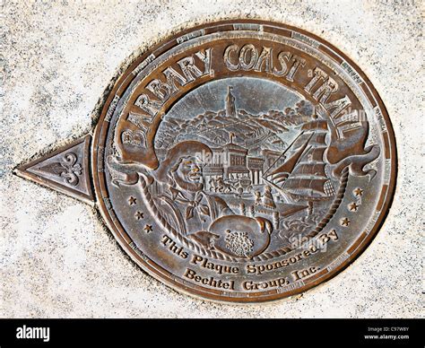 Barbary Coast Trail Medallion, San Francisco Stock Photo - Alamy