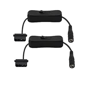 PNGKNYOCN 30cm 12V DC 5.5 x 2.1mm to 4-Pin Molex with Switch Power ...