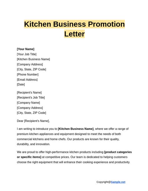 Business Promotion Letter Example 的图像结果