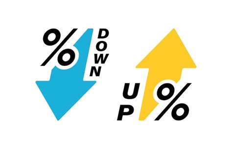 Percentage arrow up and down line icon percentage arrow with percent ...