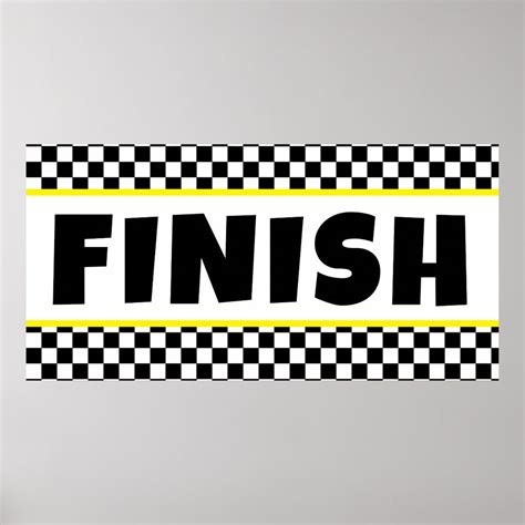 Black and white Racing Finish Line Banner Poster | Zazzle | Finish line ...
