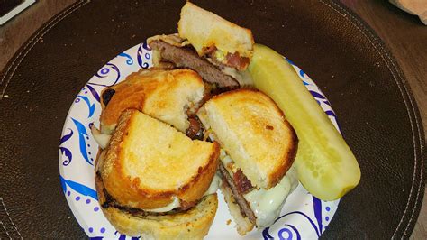 Few drinks in, decided to make some garlic toast burgers with a giant ...