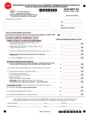 2024-2026 Form PA BIRT-EZ - Blank Fillable Template | Fill Out, Print ...
