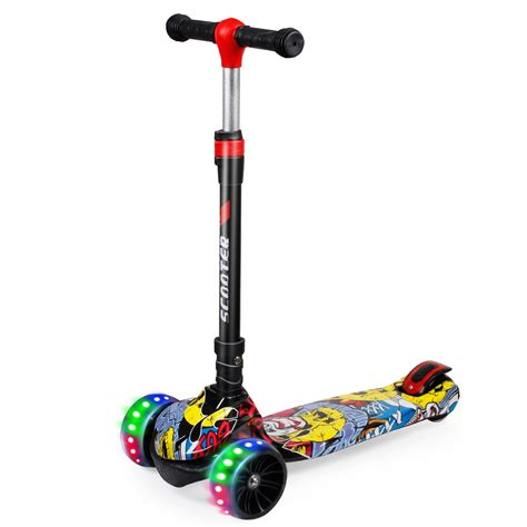 Buy Kick Scooter for Kids Deluxe Folding Aluminum Adjustable Height 3 ...