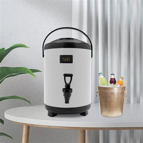 Miumaeov Hot and Cold Beverage Dispenser White 8L/2.11Gal Insulated ...