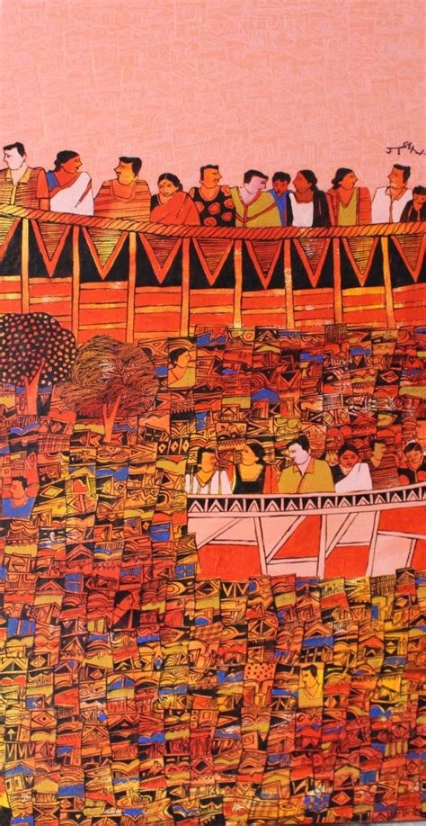 "Untitled": Red Violet Acrylic Painting by Rama Krishna V – ArtZolo.com