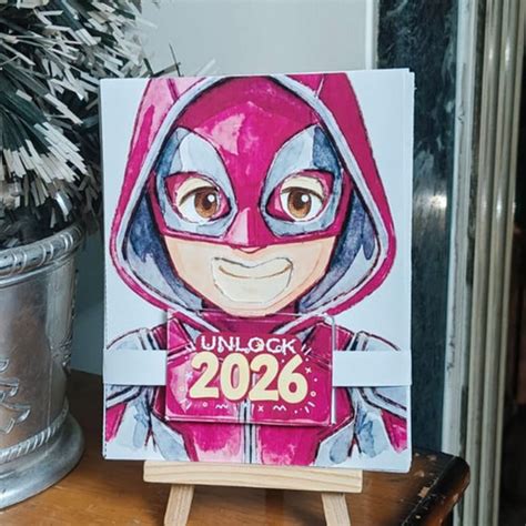 Red Mask Buddy –Deadpool Inspired Illustrated Desk Calendar 2026 ...