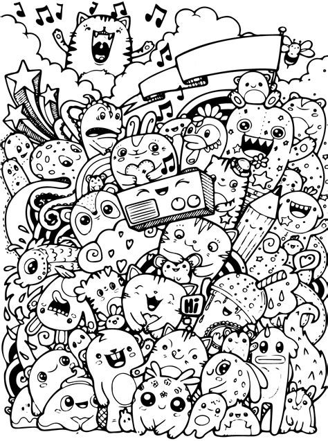 Doodle Art Coloring Pages For Kids