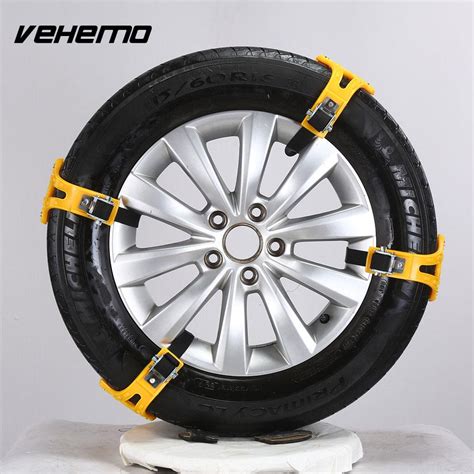 Vehemo TPU Alloy with Wrench Tie Wheel Strap Snow Chain Non Slip Mud ...