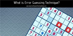 Image result for Error Guessing Testing Technique Example