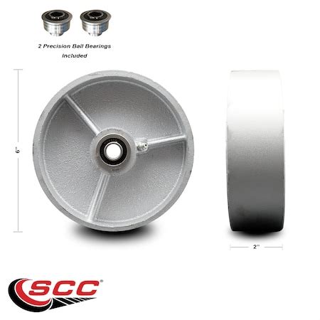 Service Caster SCC -6" Semi Steel Cast Iron Wheel Only w/Ball Bearing ...