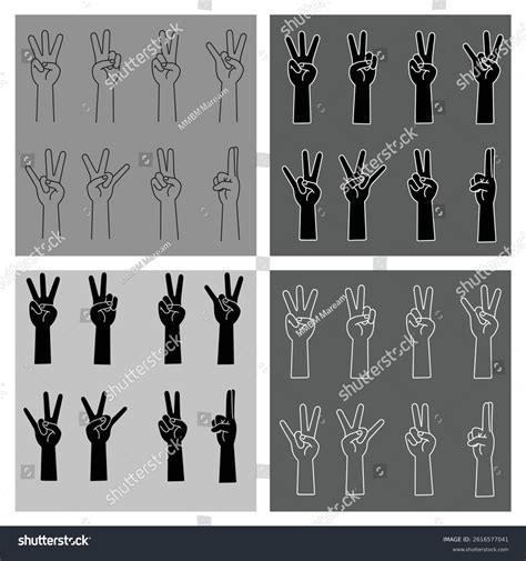 Hand Gesture Vector Set Human Hand Stock Vector (Royalty Free ...