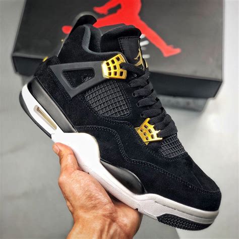 Air Jordan 4 royalty Black Gold 308497-032 Women and Man - Etsy