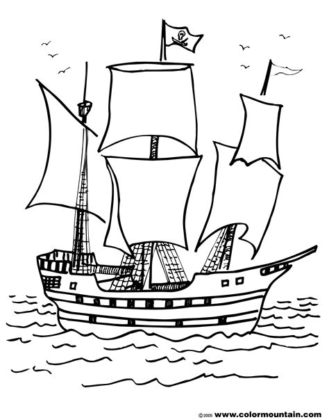 Free Pirate Ship Coloring Pages