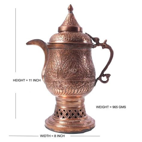 Buy Handmade Kashmiri Copper Samovar Online | 4-5 Cups – Treasures of ...