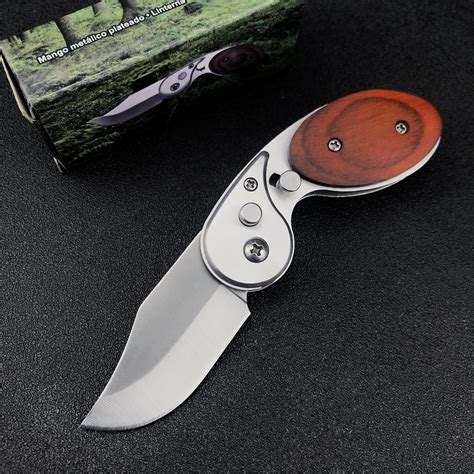 Mini Folding Pocket Knife & EDC Small Knife,2″ 5CR13MOV Blade, Wooden ...