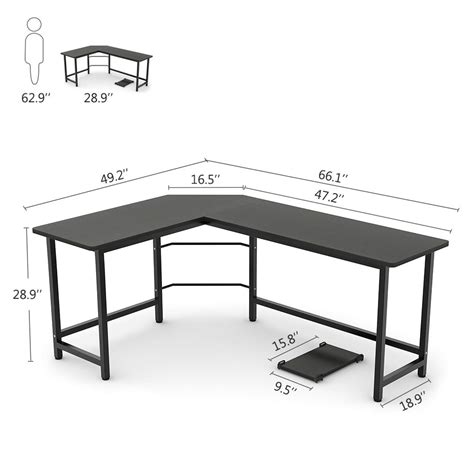 Tribesigns Modern L Shaped Desk Corner Computer Desk PC Laptop Study ...