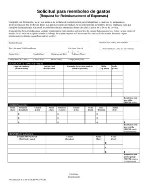Workers' Compensation Reimbursement Form - Plantilla Rellenable en ...