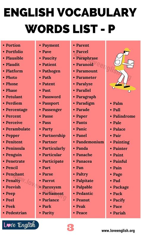 Words that Start with P: 315 Wonderful Words that Begin with Letter P ...