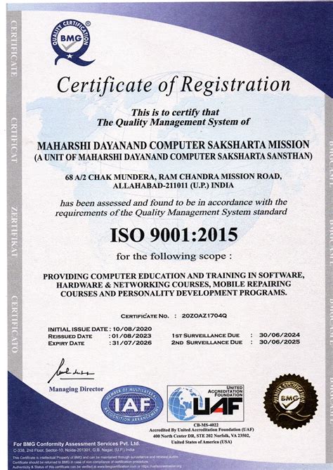 ISO 9001:2015 Org | MDCSM