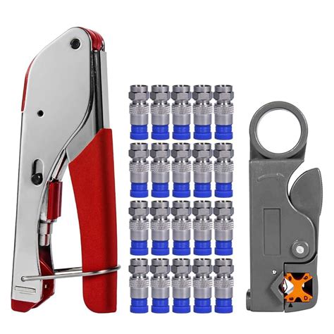 Serplex® Coax Cable Crimper Kit RD6 RD59 Coaxial Compression Tool Kit ...
