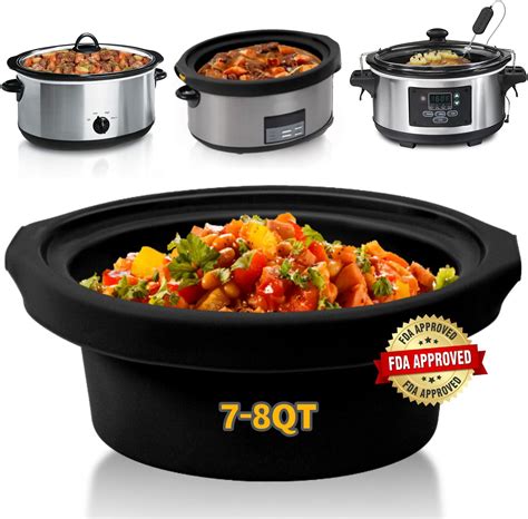 Amazon.com: 8 Qt Black Stoneware fits Crock-Pot 8-Quart Slow Cooker ...