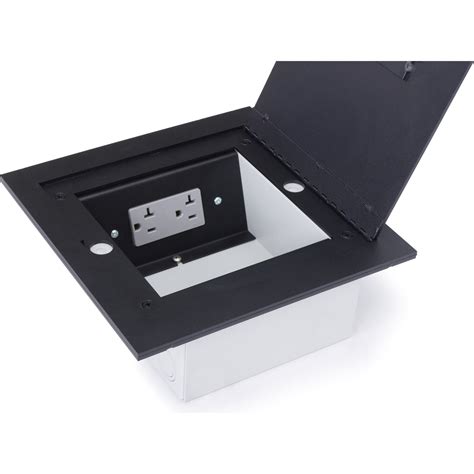 Recessed Commercial Floor Box, 2 Decora Openings, Hinged Lid, Stainles ...