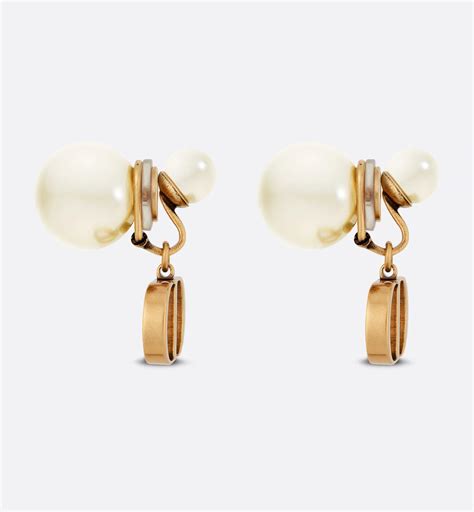 Dior Tribales Clip-On Earrings Antique Gold-Finish Metal and White ...