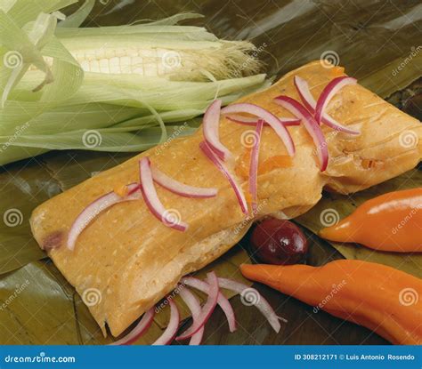 Traditional Homemade Mexican Food Tamales, Corn Dough Stuffed with ...
