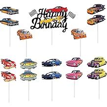 Buy 17Pcs Racing Car Theme Happy Birthday Cake Toppers,Race Car Cake ...