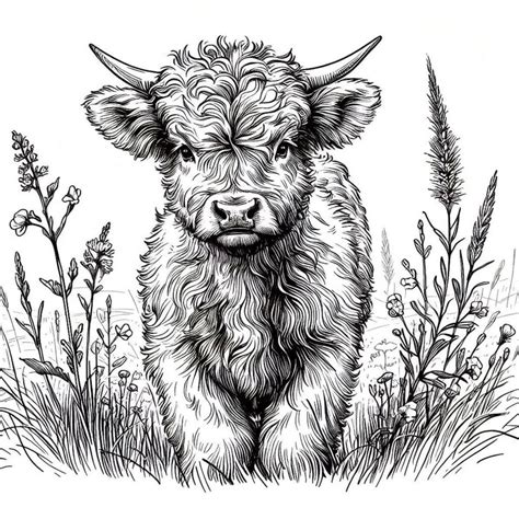 Highland Cow Sketch