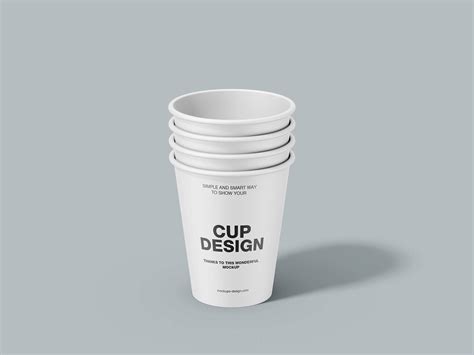 Free stacked paper cups mockup | Free PSD Templates