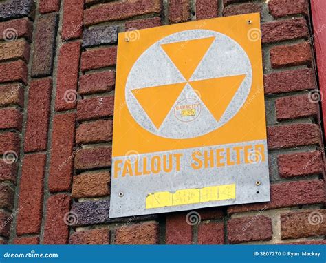 Fallout shelter sign stock photo. Image of yellow, wall - 3807270