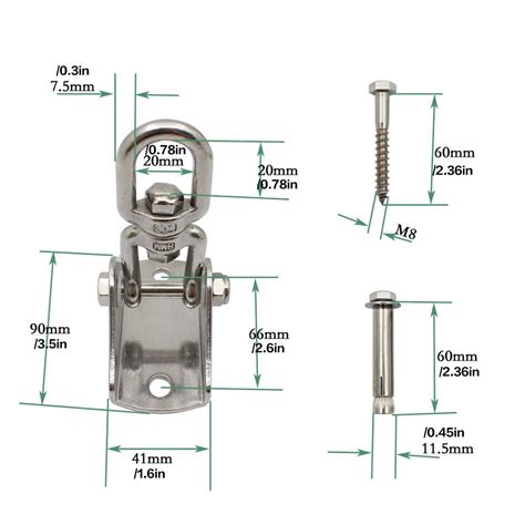 Buy Swing Hook Ceiling Mounted 360 Degree Rotating 450kg Weight ...