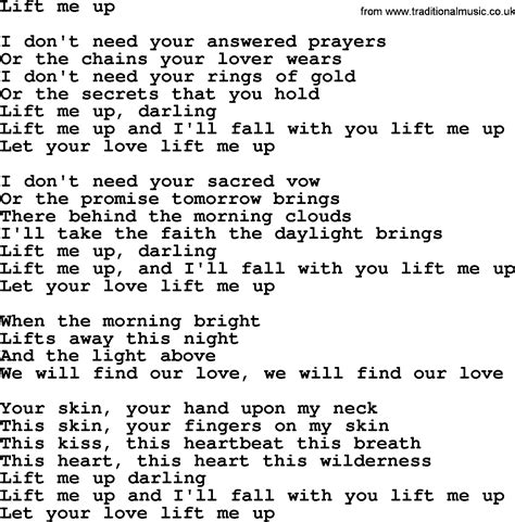 Bruce Springsteen song: Lift Me Up, lyrics