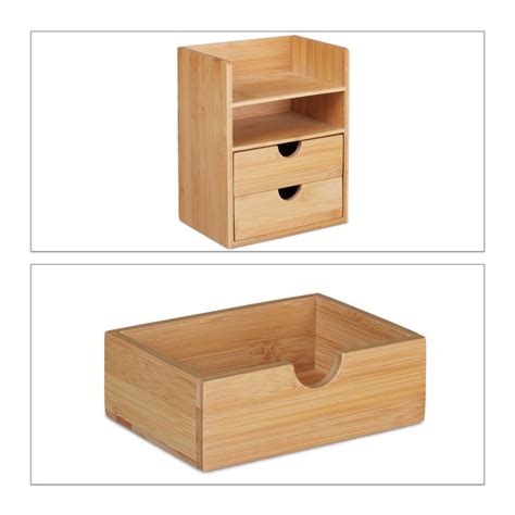 Bamboo Desk Organiser with 2 Drawers BUY HERE NOW